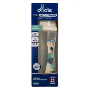 Biberon Dodie 330 ml Tétine Multi-Perforée Anti-Colique +6 mois